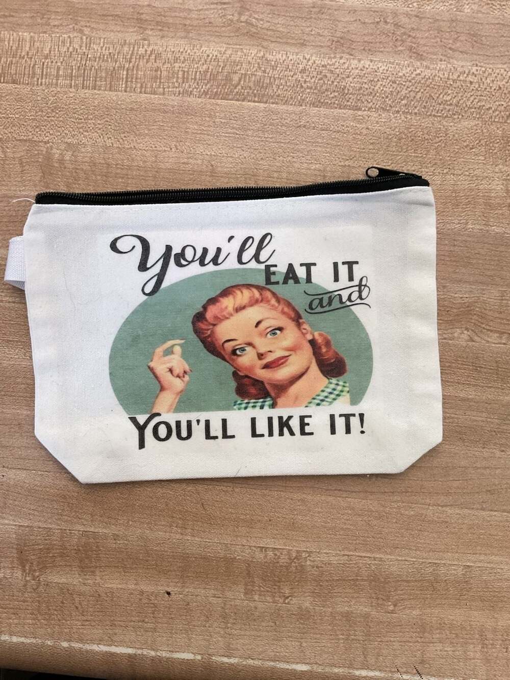 The Busted Udder Canvas Zipper Pouch You'll Eat It And You'll Like It